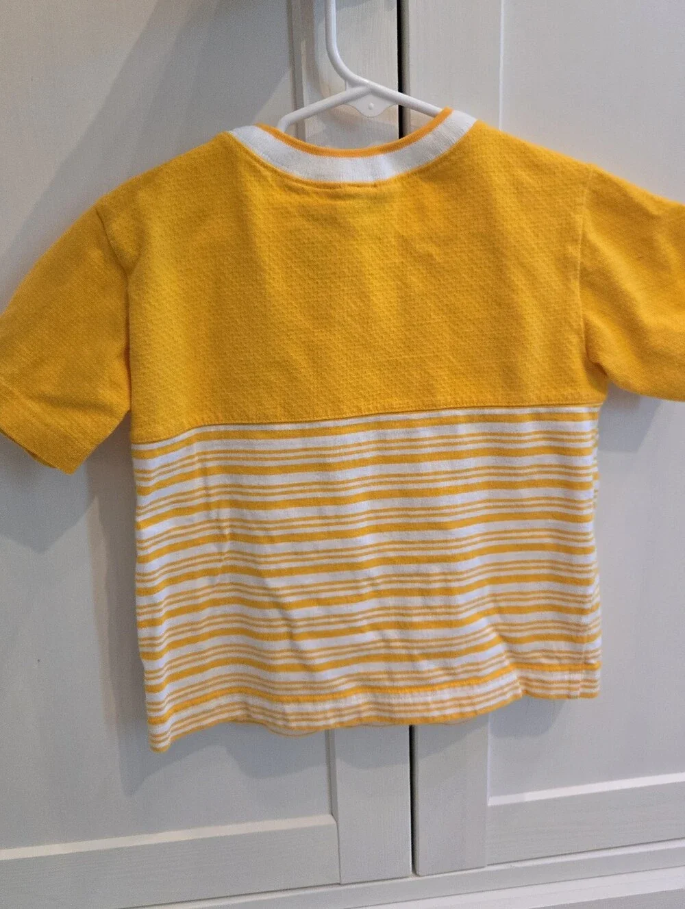 Vintage Y2k Gymboree Yellow Striped Sports Basketball Short Sleeved Tshirt